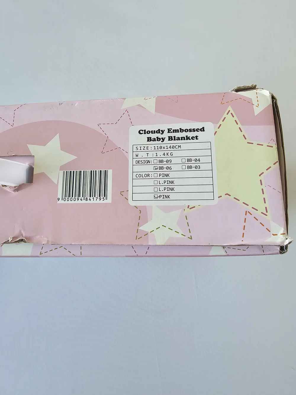 TBI Cloudy Embossed Baby Blanket Pink Bunny Moon 110 X 140 cm NIB